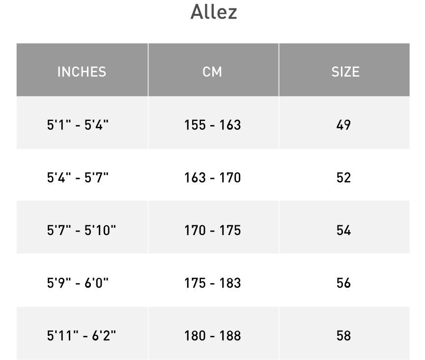 specialized road bike sizing