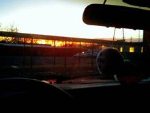 Sunrise at the school parking lot. I stayed the night in Neko at Wal-Mart and got too cold to sleep, so a little after six I headed to school. I got there and decided to snap this shot.