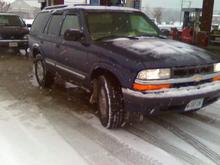 B-Blue in rare snow.