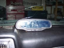 Auto-dimming rear-view mirror with compass and temperature