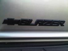 Blazer rear decal after. Blacked out
