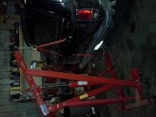 I tried hanging it from the roof rack but this worked much better