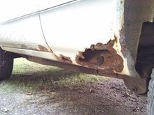 Before body repair, worst side, other side was just surface uck