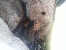Rusty body mount driver side view 1