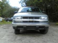 Almost blacked out front end. Just gotta paint the Chevy emblem.