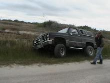 stuck in Port A in a ditch