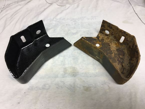 Restored Rear Bumper Bracket and Next One to go into Tank.