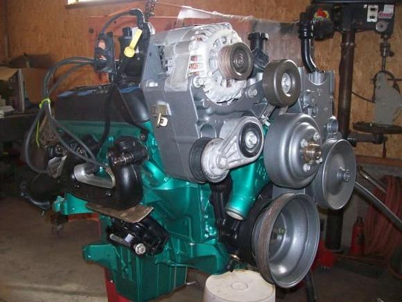 4.3L Vortec pretty much stock spec build 
Built by James Baker of Exact specs resto fame.