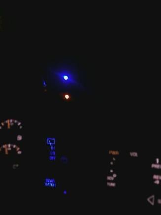 Blue &amp; Red 4wd lights showing (2hi is green, couldn't get all three at once) with blue rear wiper &amp; hatch release