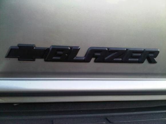 Blazer rear decal after. Blacked out