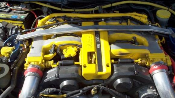 unmodified engine other than the paintjob and cold air intake