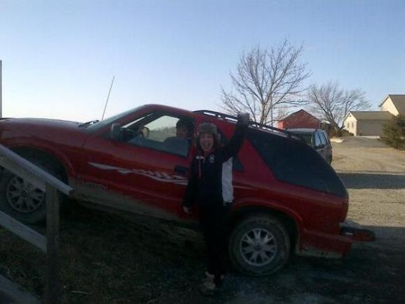 Just screwin around at a friends house... trying to block the wind so we could get a fire going! little muddy