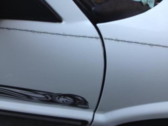 Barbed wire pinstripes