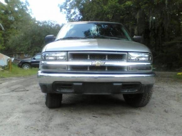 Almost blacked out front end. Just gotta paint the Chevy emblem.