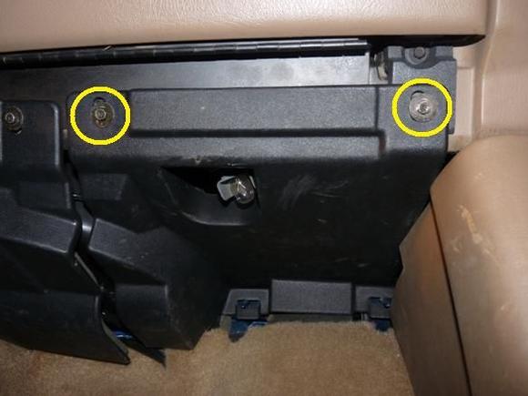 3 - Bolts to be removed for passenger panel
