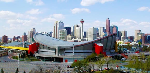 Saddledome and skyline 2001