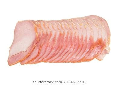 This is what you generally get as Back Bacon here. It's a little like the oval part of what we call back bacon but not as good.