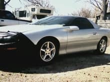 camaro fixed all finished and new bra and headlight covers with new front bumper cover cant even tell also a new lower control arm and sway bar and sway bar link