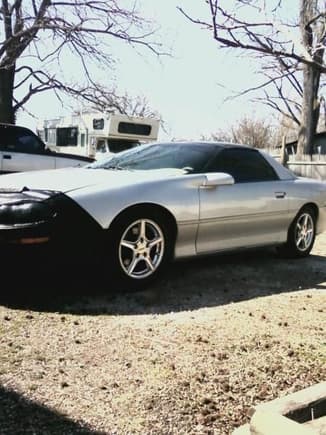 camaro fixed all finished and new bra and headlight covers with new front bumper cover cant even tell also a new lower control arm and sway bar and sway bar link