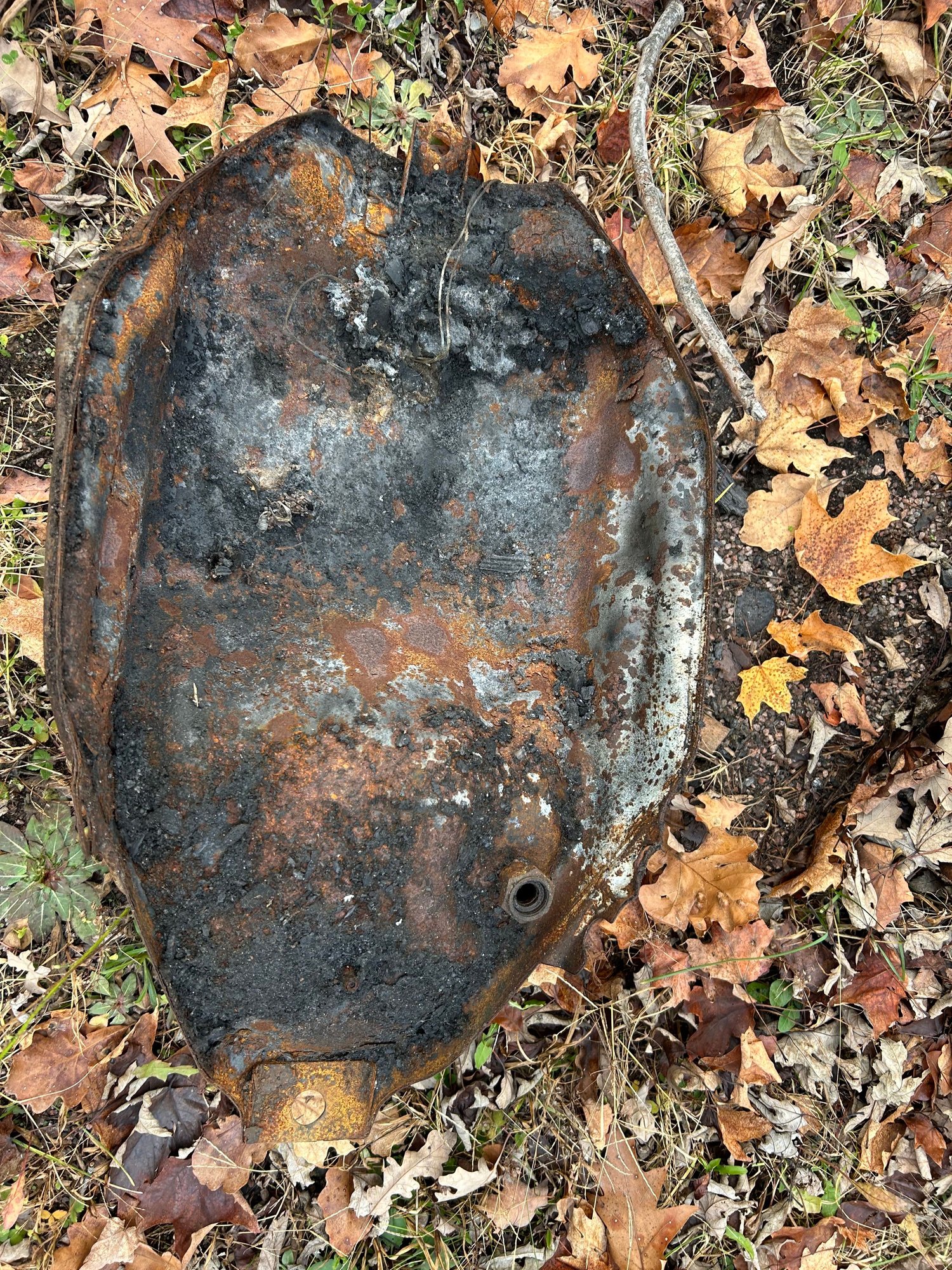 Bottom of gas tank