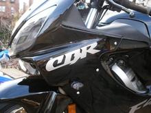 Left side CBR decal close up