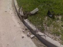curb i slid into after i wrecked