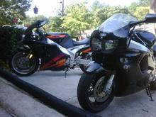 my 900RR and my buddys FZR 1000