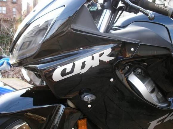 Left side CBR decal close up