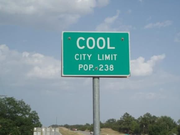 Drove through this little town. Looks like only 238 people are cool in the US.