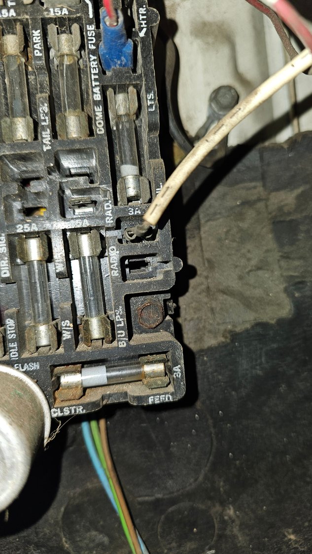 where the white wire got routed into the fuse box