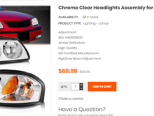 Chrome headlight for Impala