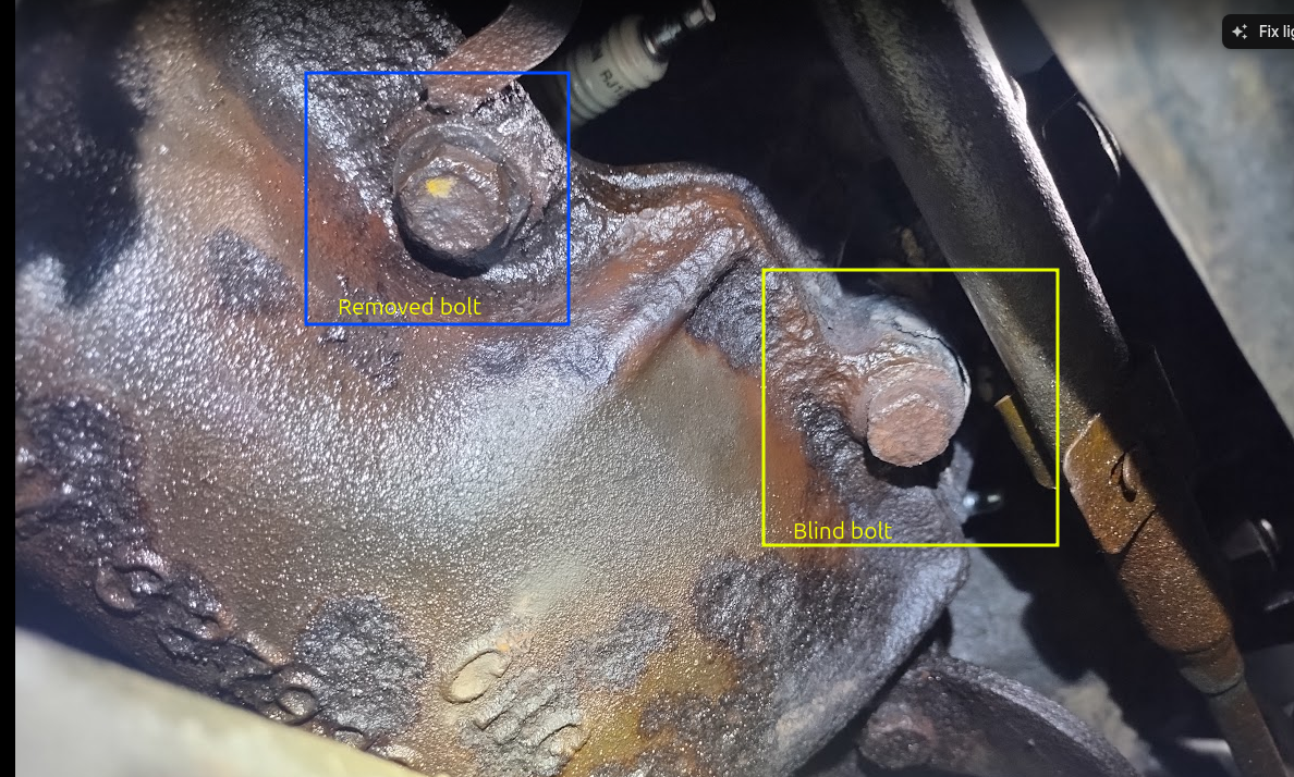 View from wheel well opening.