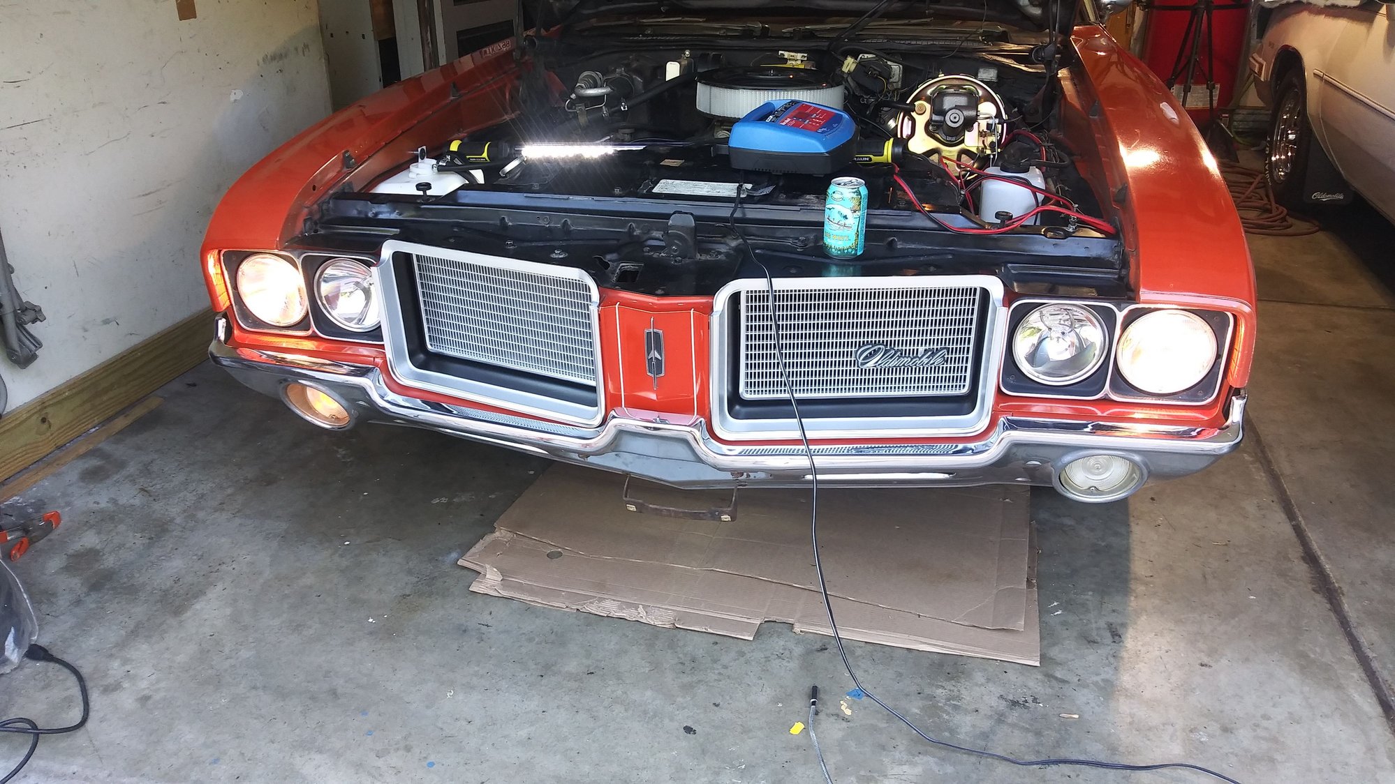 Right front blinker stays on when lights are on.