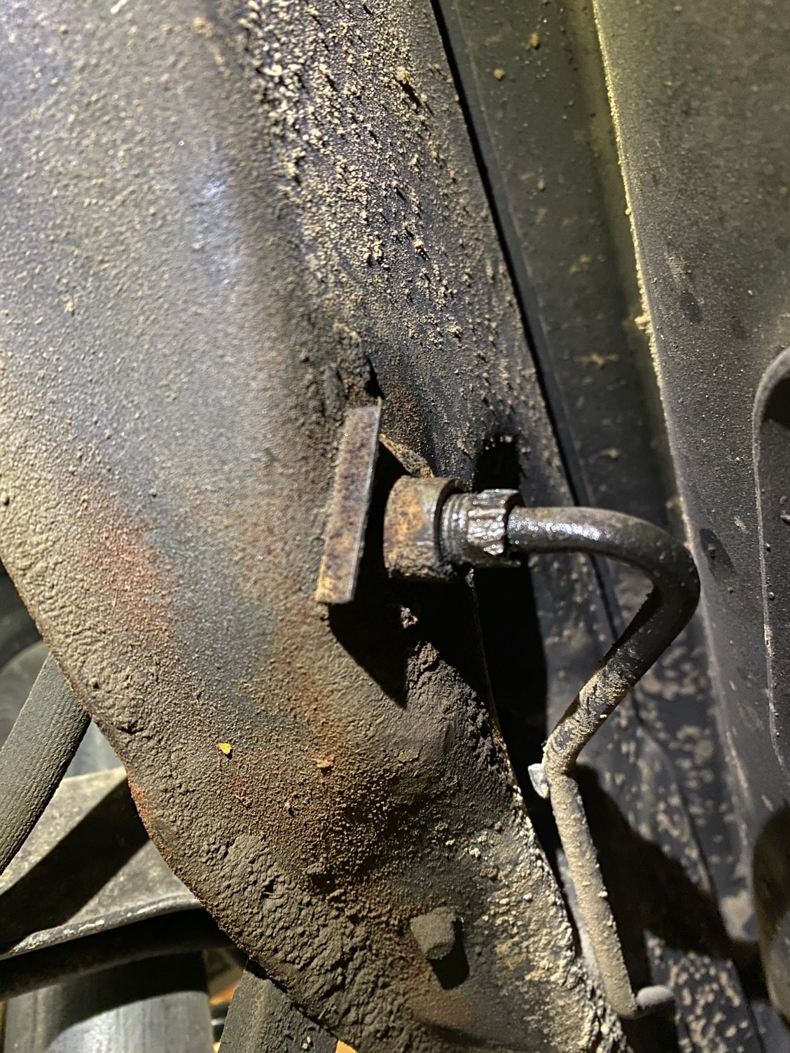 Rear brake line stuck