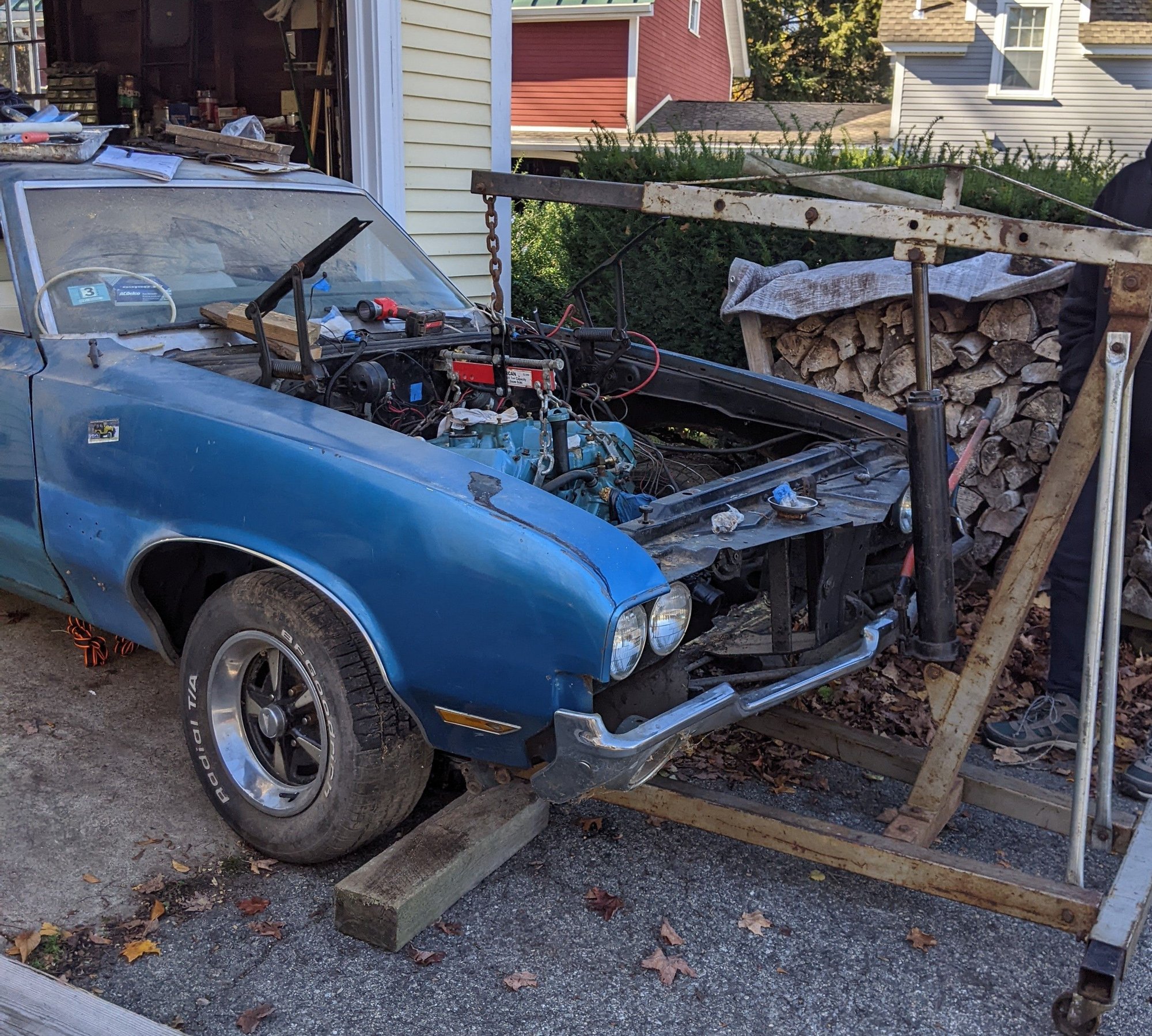 Pulling the motor after it sat for 25 years.