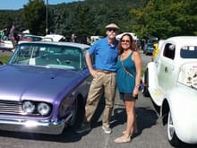 dennis gage [my classic car] and friend's wife next to both of my rides at the wild weekend show in mahwah in 2014...if i weren't nearly dead from a heatstroke in my hotel room at the time dennis and his tv crew made the rounds around the show's lot both of my rides would have been featured in his tv show but this only happens when cars' owners are available to talk to... oh well, he still managed to show both rides as the closing credits rolled and he did a brief self shot in front of my '60...