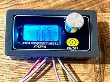 This is the $9 Amazon PWM generator. I started the fans at 20% duty cycle (the polarity is reverse so the generator shows 80%).