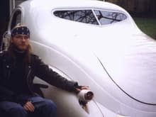 winter of 1998, in front of my '36 stude still before its violet mist pearl lacquer deteriorated from years of being parked outside under a tarp...