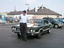 This is Dennis Cunningham.  He was the guy who did my body work for me.  I got participants choice at a show in Windsor Ontario. (the plaque he is holding)  Best rebuild from the Windsor Area Street Rods in 2007 (I am a member)