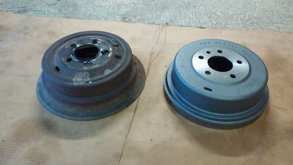 New reproduction brake drums and brake parts.