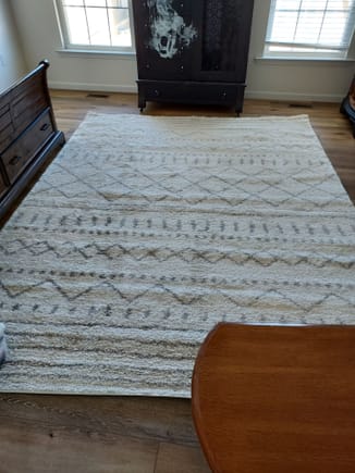 New Master bedroom rug that will go under/around bed