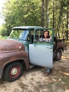 This is one of my beautiful granddaughters (one of the ones who rode in the vista at about 8 years old) with my old truck, I really do enjoy this truck - not worried about scratches.. And of course I love my grandkids!