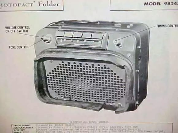 Olds radio/speaker, model: 982454 