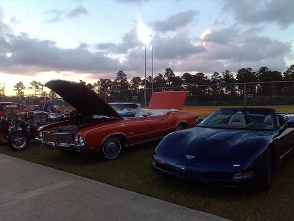 Shown at a little neighborhood car show, as before restoration. Oh my blue lady there too, she is my daily driver!:)