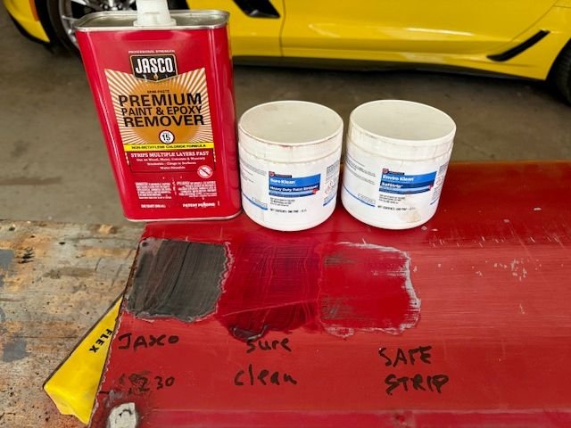 The EPA outlawed the manufacture of paint strippers with methyl chloride.  The new stuff works remarkably poorly, for the most part.  I found that using Jasco from a home owners store worked the best.  Sand the lacquer paint with 80 grit, slather on a heavy coat, and cover it with plastic sheeting for about an hour and the paint comes off pretty well.