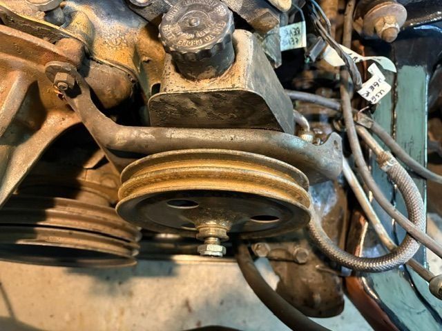 Currently stuck at the steering pump pulley.  I will likely leave the pump in place and paint it in place to avoid draining down the pump oil.  I may be overthinking this.