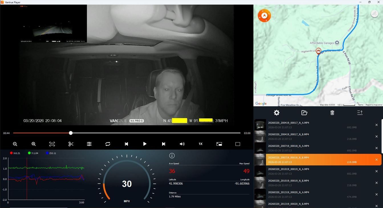 PC application data screen.