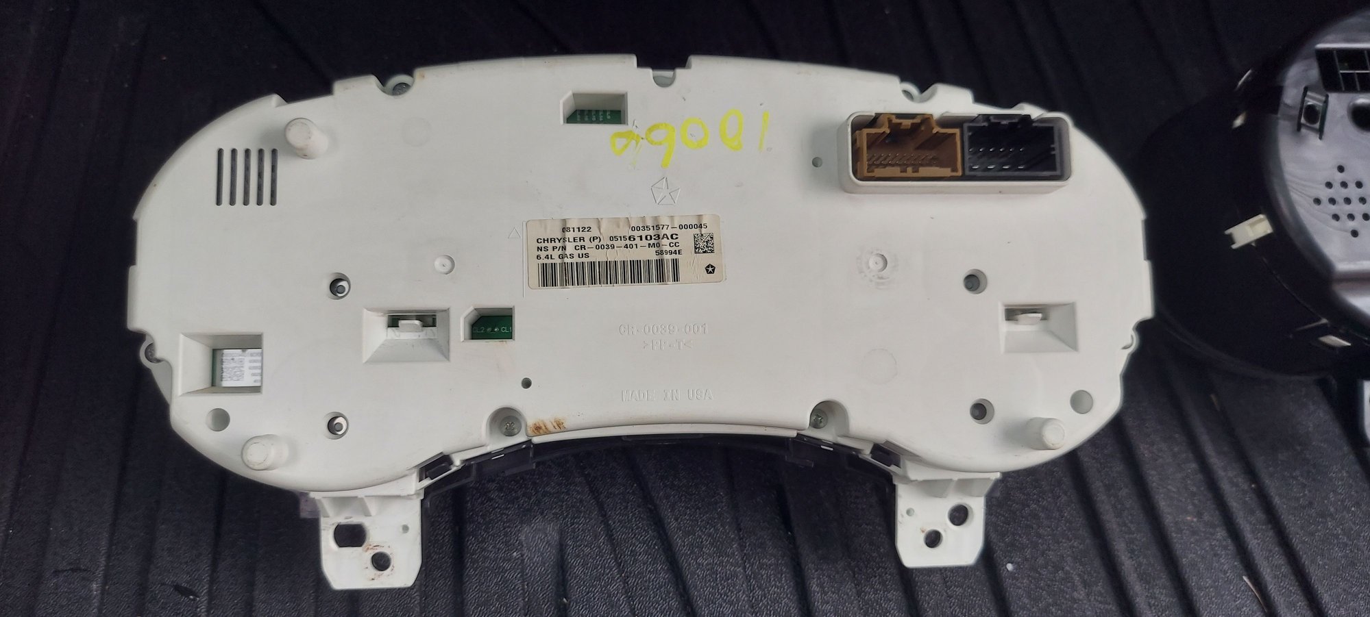 Back of the SRT.  The two plugs are absolutely pin compatible with the standard cluster (this is from a 2012 Jeep SRT8).