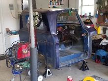The cab sitting in the corner. 