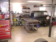 The welding table is great, but it takes up a lot of room. Cab is in the corner, and if you look close, the 302 for the F100 is in the corner. I also got a 5 speed for it a few weeks ago. 